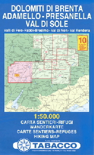 Tabacco WK 10 Dolomity Brenta - Adamello - Presanella - Val di Sole 1:50 000