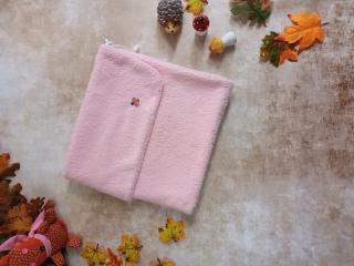 Nepadající deka Medvídek - růžová - cukrová vata (nepadající deka do kočárku)