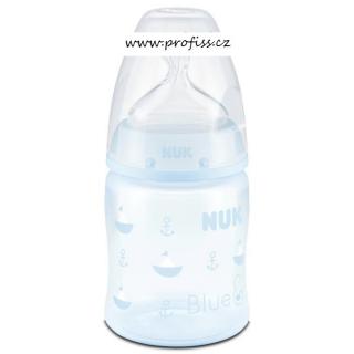 NUK lahvička - NUK láhev FC+ Blue 150 ml (modrá s lodičkoi)