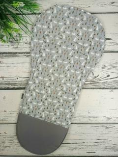Podložka  - šedá se zvířátky - 30 x 85 cm  (Podložka do kočárku)