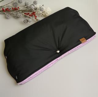 Rukávník - černý x fialkový fleece (rukávník na madlo kočárku)