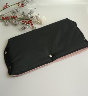 Rukávník černý x růžový (rukávník na madlo kočárku)