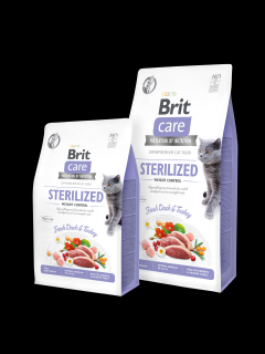 Brit Care Cat GF Sterilized Weight Control 2x7kg+MYŠKA (+ SLEVA PO REGISTRACI / PŘIHLÁŠENÍ!)