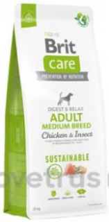 Brit Care Dog Sustainable Adult Medium Breed 12kg+DOPRAVA ZDARMA+1x masíčka Perrito! (+ SLEVA PO REGISTRACI / PŘIHLÁŠENÍ!)