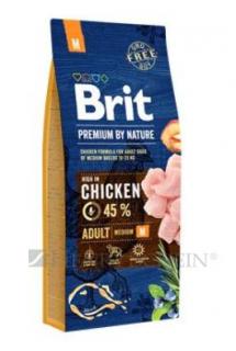 Brit Premium Dog by Nature Adult M 15kg + DOPRAVA ZDARMA!!! (+ SLEVA PO REGISTRACI / PŘIHLÁŠENÍ!)