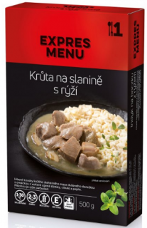 Expres Menu - krůta na slanině s rýží 500g (SLEVA PO REGISTRACI / PŘIHLÁŠENÍ :))