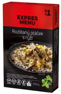 Expres Menu - rozlítaný ptáček s rýží 500g (SLEVA PO REGISTRACI / PŘIHLÁŠENÍ :))