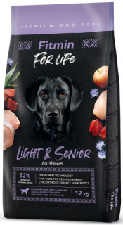 Fitmin dog For Life Light  Senior 12kg+1x masíčka Perrito+DOPRAVA ZDARMA (+ SLEVA PO REGISTRACI / PŘIHLÁŠENÍ ;))