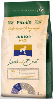 Fitmin Dog Lamb with Beef Maxi Junior 12kg+DOPRAVA ZDARMA+1x masíčka Perrito! (AKČNÍ BONUS 100KČ + SLEVA PO REGISTRACI / PŘIHLÁŠENÍ ;))