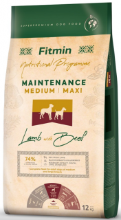 Fitmin Dog Lamb with Beef Medium/Maxi Maintenance 12kg+DOPRAVA ZDARMA+1x masíčka Perrito! (AKČNÍ BONUS 100KČ + SLEVA PO REGISTRACI / PŘIHLÁŠENÍ ;))