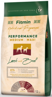 Fitmin Dog Lamb with Beef Medium/Maxi Performance 12kg+DOPRAVA ZDARMA+1x masíčka Perrito! (AKČNÍ BONUS 100KČ + SLEVA PO REGISTRACI / PŘIHLÁŠENÍ ;))