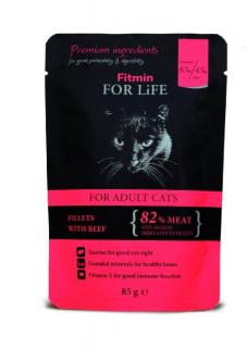 Fitmin for Life Cat hovězí 28x85g kapsičky (+ SLEVA PO REGISTRACI/PŘIHLÁŠENÍ! ;))