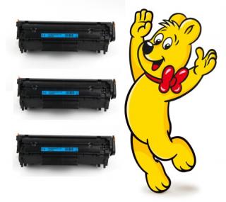 3x HP Q2612A - 12A - kompatibilní toner + HARIBO 320g