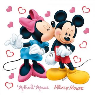 AG Design Samolepka na zeď Mickey a Minnie love Film, 30x30 cm