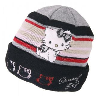 Čepice Charmmy Kitty (Příjemná úpletová čepice v černé barvě s vyšitým obrázkem Charmmy Kitty.)