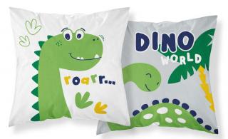 DETEXPOL Povlak na polštářek Little Dino green  Bavlna, 40/40 cm