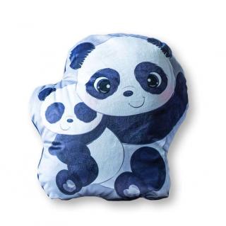 DETEXPOL Tvarovaný mikroplyšový polštářek Panda Polyester, 35x30 cm