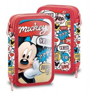 EUROSWAN Dvoupatrový plný penál Mickey Hey Polyester, 20x13x4 cm