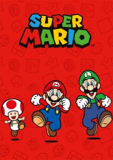 FARO Fleece deka Super Mario red  Polyester, 100/140 cm