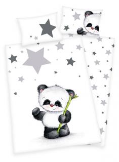 HERDING FLANEL Povlečení do postýky Panda  Bavlna Flanel, 100/135, 40/60 cm