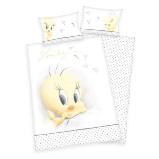 HERDING Povlečení do postýlky Looney Tunes Tweety Bio Bavlna  Bio Bavlna, 100/135, 40/60 cm