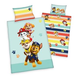 HERDING Povlečení do postýlky Paw Patrol stripe Bio Bavlna  Bio Bavlna, 100/135, 40/60 cm