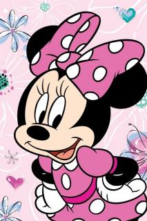 JERRY FABRICS Deka mikroflanel Minnie Flowers 02 Polyester, 100/150 cm