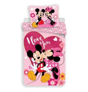 JERRY FABRICS Povlečení Mickey a Minnie Kiss micro  Polyester - mikrovlákno, 140/200, 70/90 cm