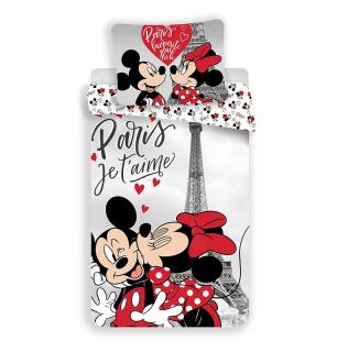 JERRY FABRICS Povlečení Mickey a Minnie Paříž Eiffelova věž  Bavlna, 140/200, 70/90 cm