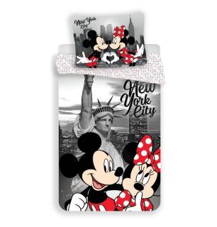 JERRY FABRICS Povlečení Mickey a Minnie v New Yorku 02 Polyester - mikrovlákno, micro 140/200, 70/90 cm