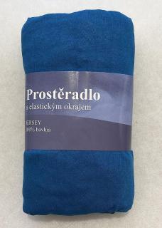 JERRY FABRICS Prostěradlo Jersey Modrá  Bavlna, 90/200 cm