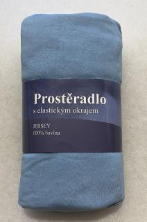 JERRY FABRICS Prostěradlo Jersey Světle Modrá  Bavlna, 90/200 cm