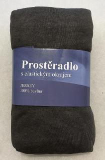 JERRY FABRICS Prostěradlo Jersey Tmavě Šedá  Bavlna, 90/200 cm