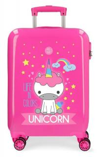 JOUMMABAGS Cestovní kufr ABS Roll Road Little Me Unicorn Pink  ABS plast, 55 cm