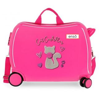 JOUMMABAGS Dětský kufřík na kolečkách Enso Cat Cuddler MAXI ABS plast, 50x38x20 cm, objem 34 l