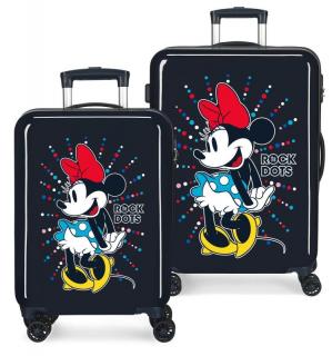 JOUMMABAGS Sada cestovních kufrů ABS Minnie Rock Dots Blue  ABS plast, 55/68 cm