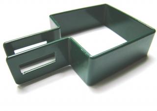 Objímka zelená čtyřhranný sloupek 100/100  koncová (Zn+komaxit zelená RAL 6005)