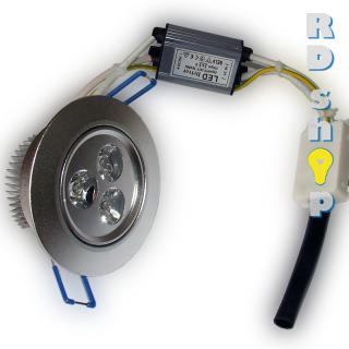 LED bodovka stropní SMD 230V 3W studená bílá (LED ŽÁROVKA STROPNÍ )
