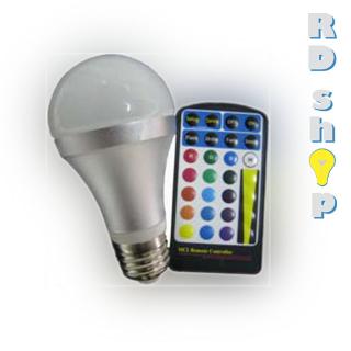 LED žárovka E27 s RGB s dálkovým ovladačem