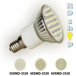 LED žárovka E27 SMD 30 3528 230V 1,5W studená bílá (LED E27)