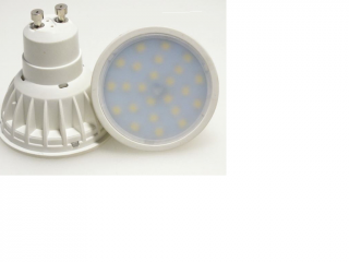 LED žárovka GU10 SMD 60 3528 230V 5W studená bílá (LED GU10)