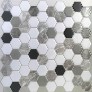 3D samolepící mozaika hexagon šedý