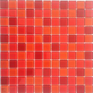 Skleněná mozaika červená mix