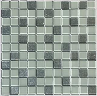 Skleněná mozaika mix bílo-šedá třpytivá