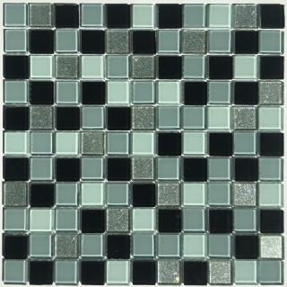 Skleněná mozaika mix černo-bílá třpytivá