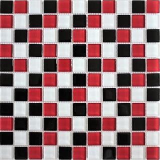 Skleněná mozaika mix černo-červená
