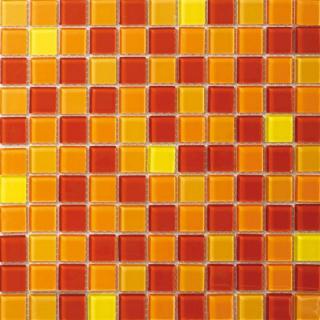 Skleněná mozaika mix červeno-žlutá