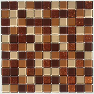 Skleněná mozaika mix hnědá třpytivá