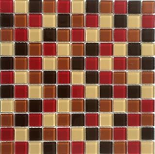 Skleněná mozaika mix hnědo-červená