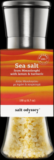 Mořská hrubá sůl citrónová 190 g INOX mlýnek Salt Odyssey